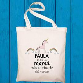 Personalizado unicornio nombre Paula cumpleaños niña bolsa de regalo