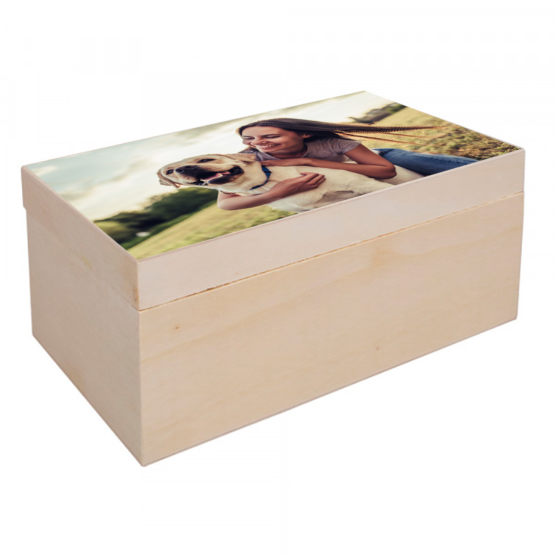 Regalos personalizados: Regalos con nombre: Caja de madera con tapa personalizada con foto