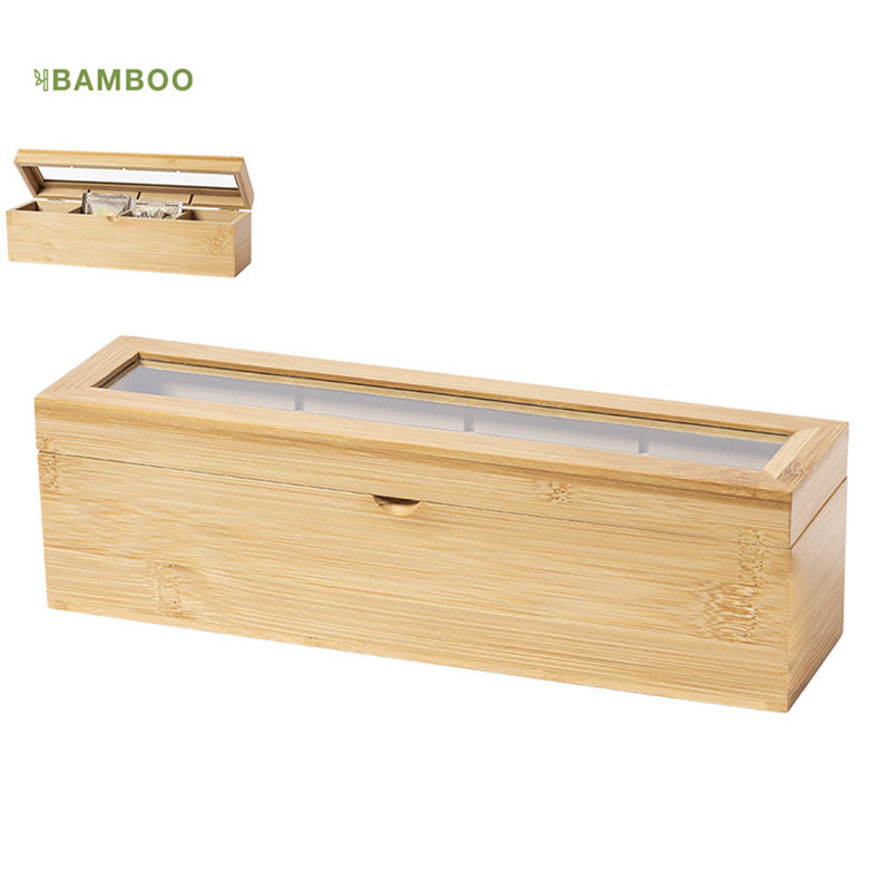 Regalos personalizados: Madera personalizada: Caja para Té e Infusiones de Bambú