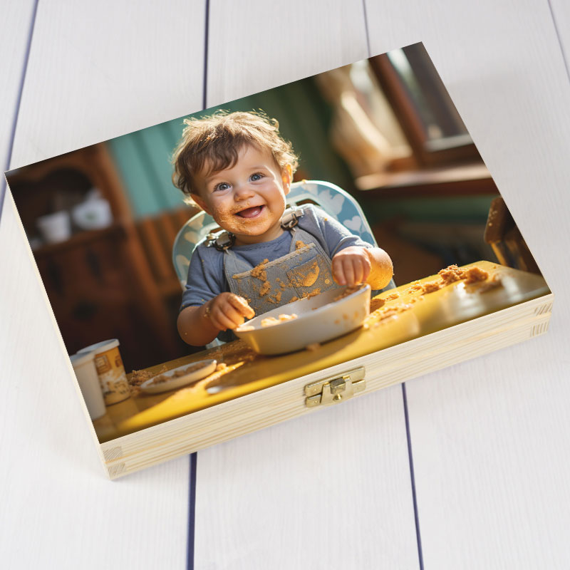 Regalos personalizados: Cubiertos personalizados: Caja personalizada con foto