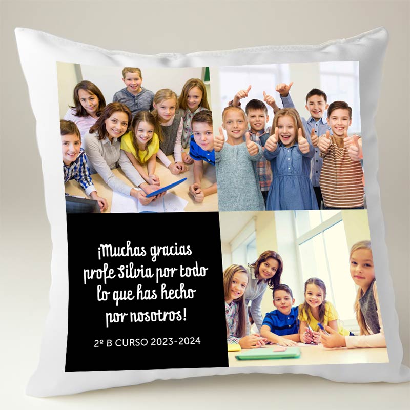 Regalos personalizados: Diseño y decoración: Cojín personalizado collage para profe