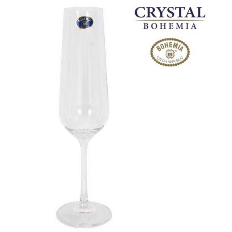 Regalos personalizados: Bebidas personalizadas: Copa de champagne de cristal de Bohemia