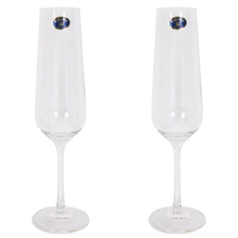 Regalos personalizados: Bebidas personalizadas: Copa de champagne de cristal de Bohemia