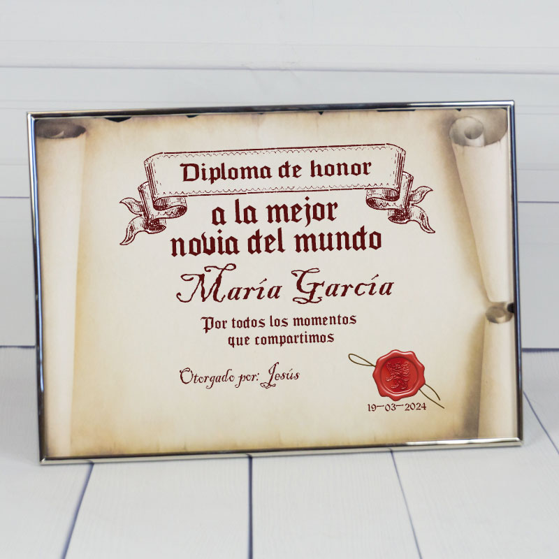 Regalos personalizados: Diseño y decoración: Diploma pergamino a la mejor novia