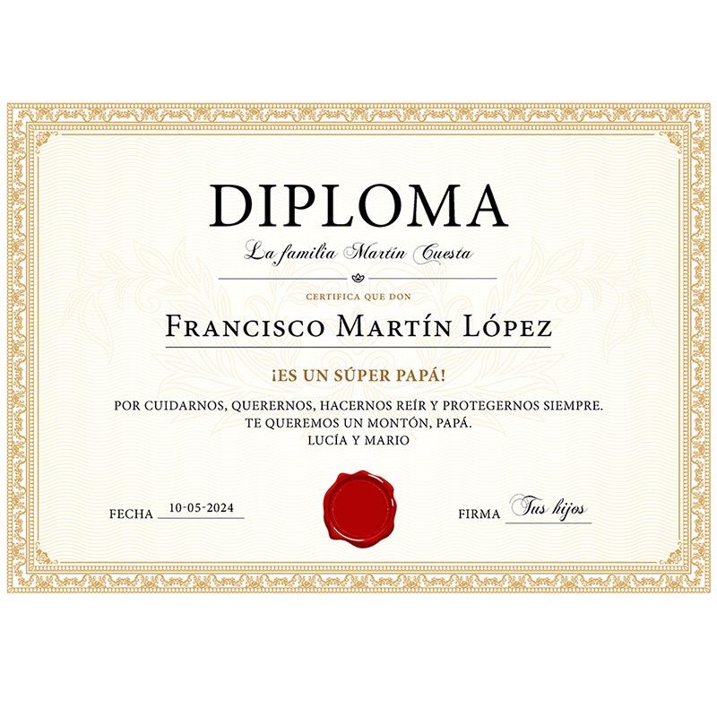 Regalos personalizados: Diseño y decoración: Diploma personalizado para celebraciones