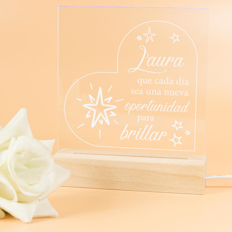 Regalos personalizados: Lámparas personalizadas: Lámpara LED 'Oportunidad para brillar'  