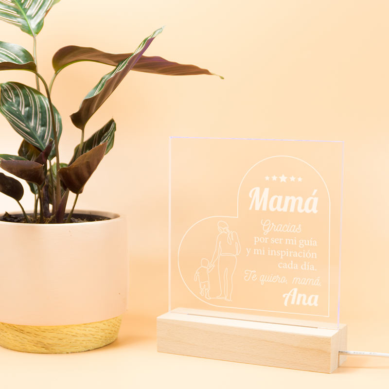 Regalos personalizados: Lámparas personalizadas: Lámpara LED Personalizada para Papá o Mamá