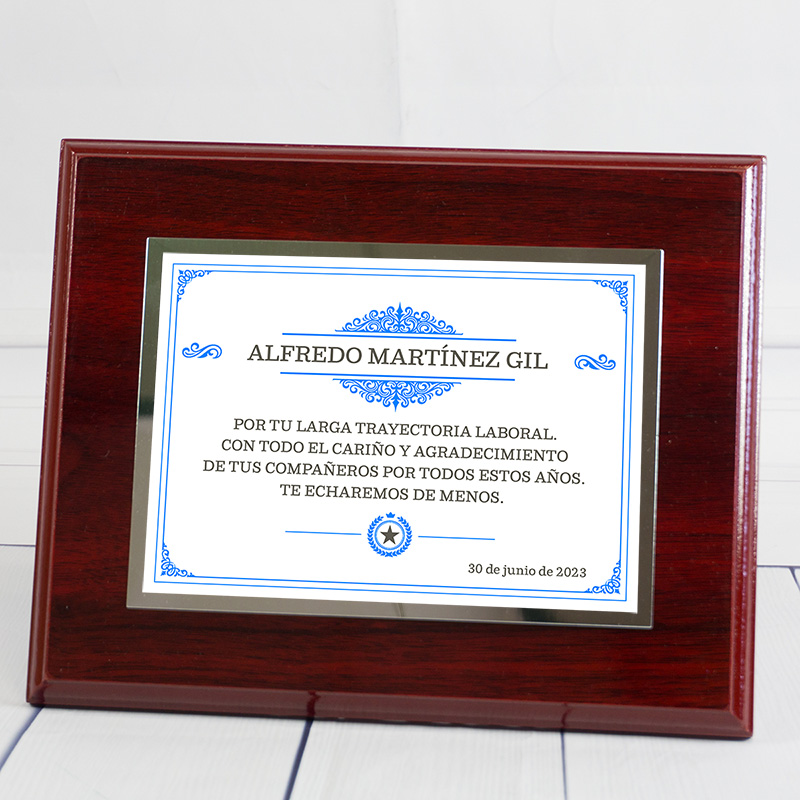 Regalos personalizados: Diseño y decoración: Placa conmemorativa para homenaje personalizada