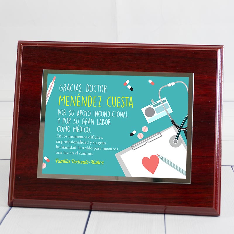 Regalos personalizados: Diseño y decoración: Placa de homenaje personalizada para médicos