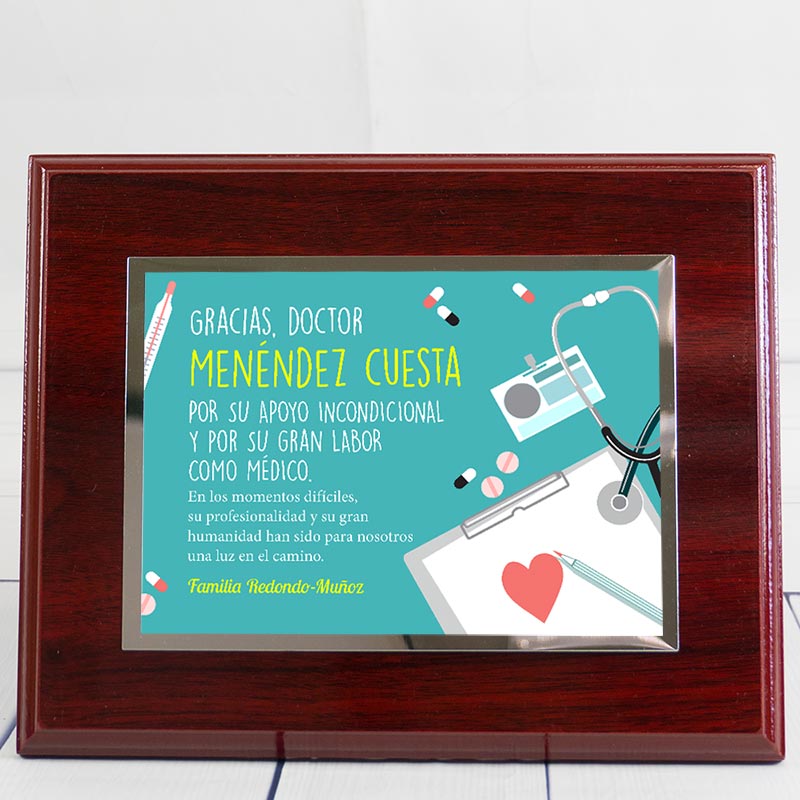 Regalos personalizados: Diseño y decoración: Placa de homenaje personalizada para médicos