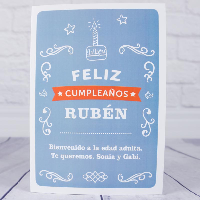 Tarjeta 'Feliz cumpleaños' personalizada