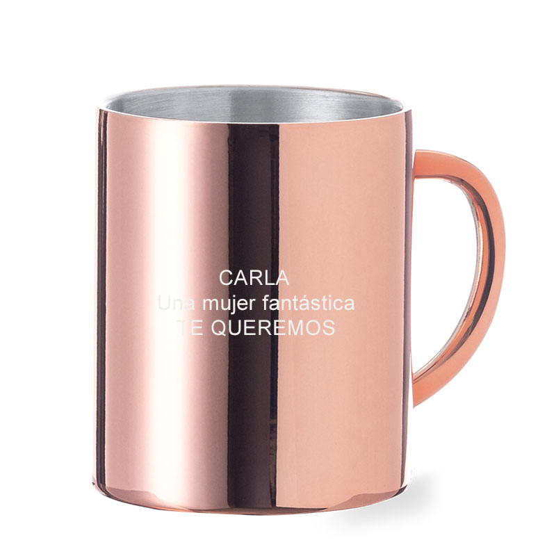 Regalos personalizados: Tazas personalizadas: Taza de acero y cobre galvanizado