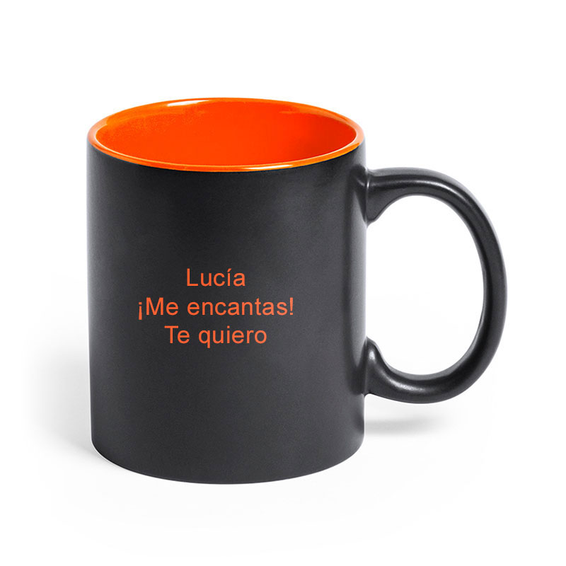 Regalos personalizados: Tazas personalizadas: Taza de desayuno negra