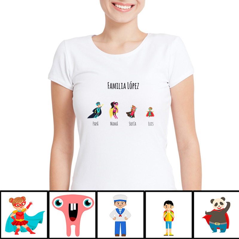 Instalaciones Doncella proporcionar Camiseta familias personalizado para mujer