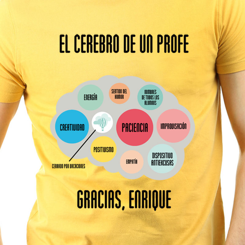 sonriendo sílaba Dedicación Camiseta para profesores El cerebro de un profe